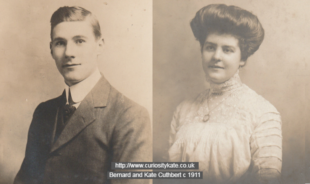 Studio photo portraits of Bernard and Kate Cuthbert c 1911